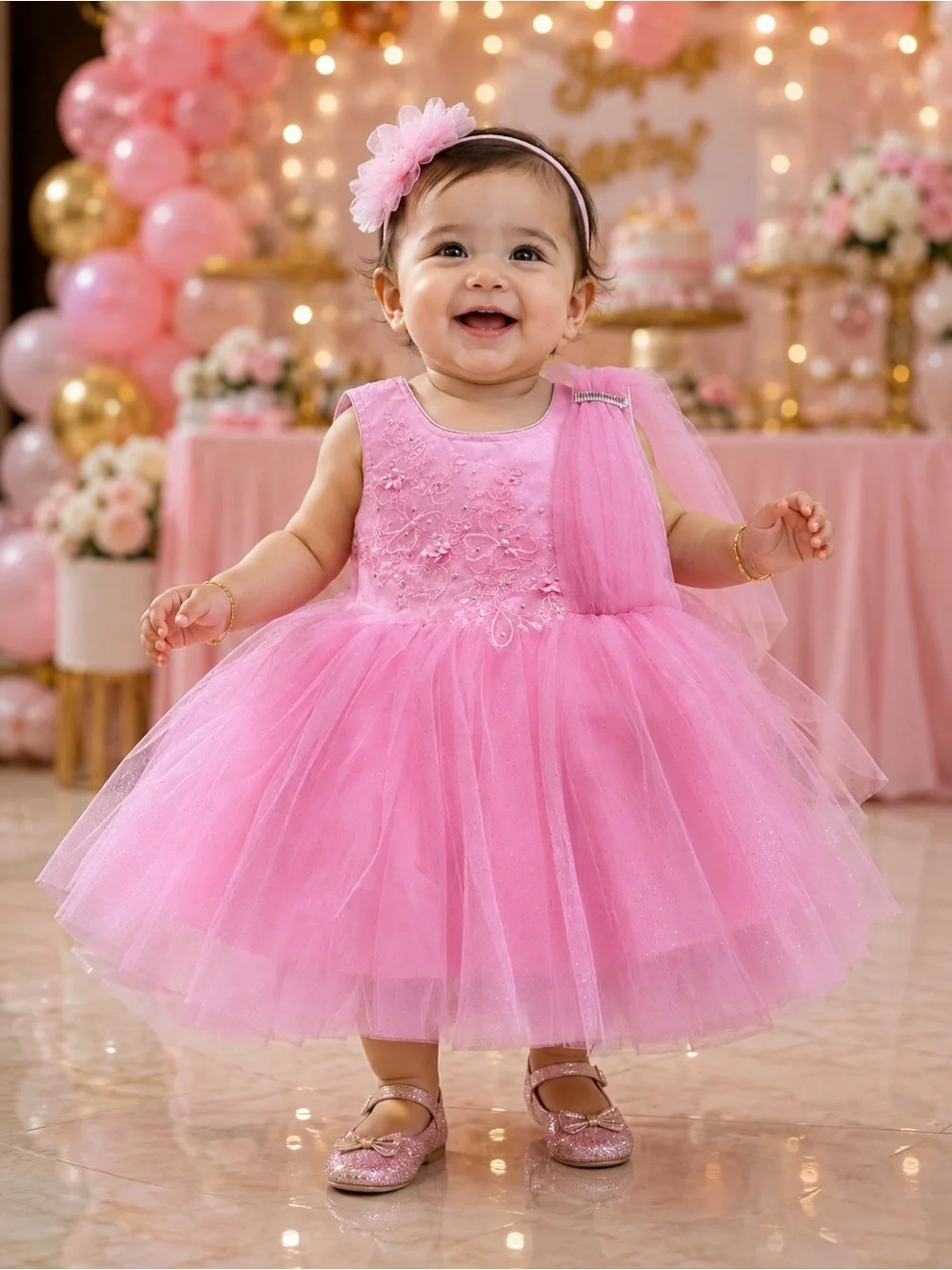 NWT Adorable Pink Tulle Baby Party Dress